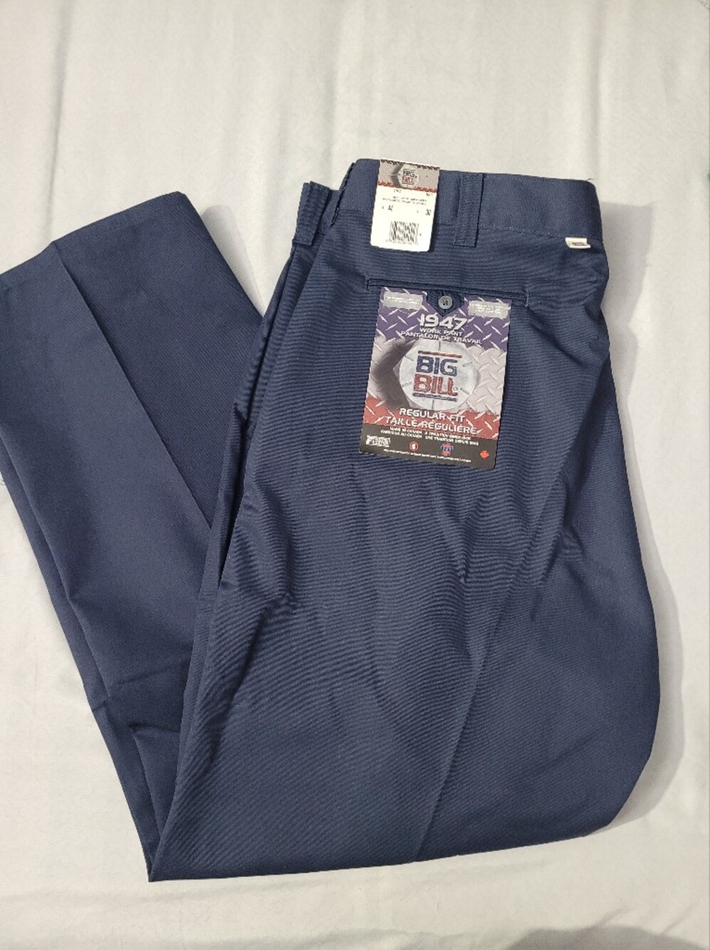 Big Bill Men's Navy Work Pants NWT
